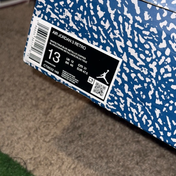 Air Jordan 3 “ Wizards” size 13 ** Worn 1x** - Picture 7 of 7